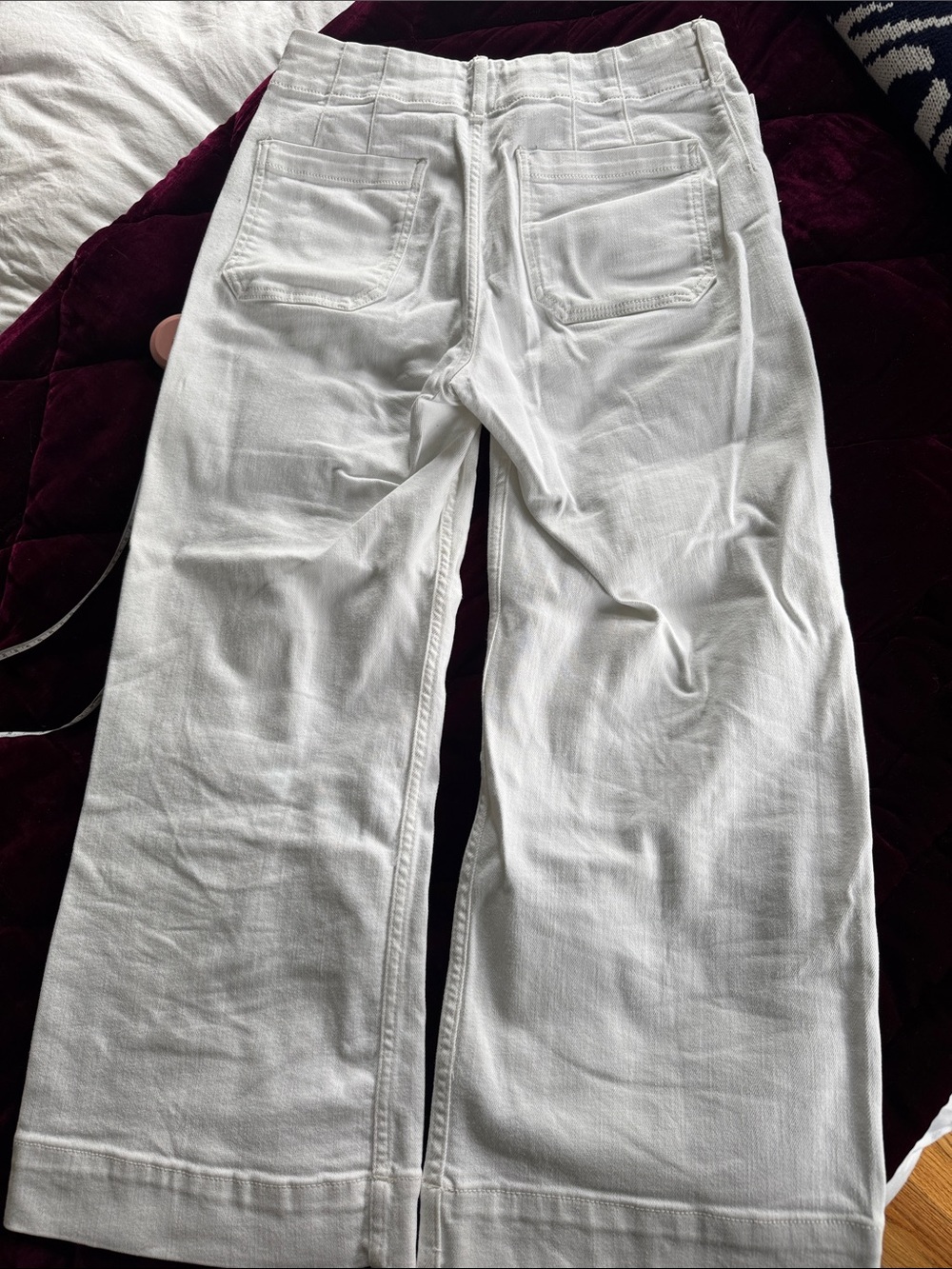 Collette White crop jeans by Maeve Size 29 High-Rise Wide leg - Picture 8 of 9